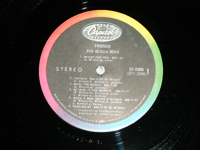 画像: The BEACH BOYS - FRIENDS ( Matrix #    A) ST-1-2895 A-3 /B) ST-2-2895 A-3   ) (Ex++/MINT-: EDSP) / 1968 US AMERICA ORIGINAL "PROMO Hole"  STEREO Used LP
