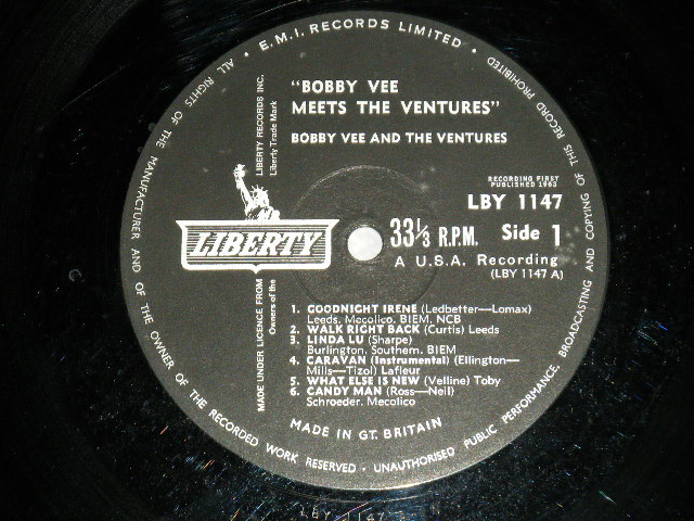 画像: THE VENTURES & BOBBY VEE - BOBBY VEE MEETS THE VENTURES ( Matrix Number 1N / 1N) ( Ex+/MINT)  / 1963 UK ENGLAND  ORIGINAL MONO Used  LP