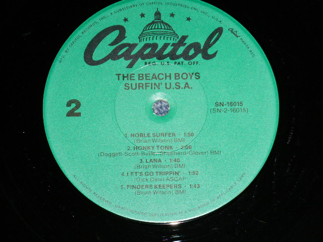 画像: The BEACH BOYS - SURFIN' USA (10 TRACKS)  ( Ex+++/MINT- ) / 1980's US AMERICA "GREEN Label"  REISSUE UsedLP