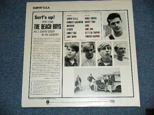 画像: The BEACH BOYS - SURFIN' USA (12 TRACKS)  ( A) SM-1-1890-J-3        B)SM-2-1890-J-3) ( Ex+++/MINT- ) / 1977 US AMERICA "YELLOW with ORANGE CAPITOL Logo on Label"  REISSUE UsedLP