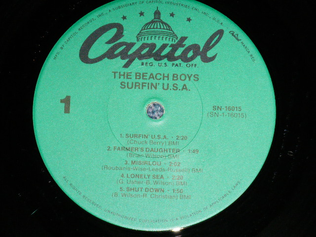 画像: The BEACH BOYS - SURFIN' USA (10 TRACKS)  ( Ex+++/MINT- ) / 1980's US AMERICA "GREEN Label"  REISSUE UsedLP