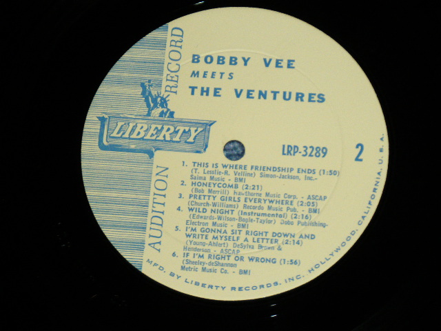 画像: THE VENTURES & BOBBY VEE - BOBBY VEE MEETS THE VENTURES ( Matrix Number  S1/S2 ) ( Ex++.MINT-) / 1963 US AMERICA ORIGINAL "AUDITION Label PROMO" MONO Used  LP