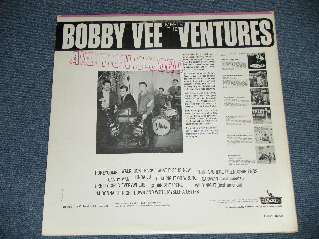 画像: THE VENTURES & BOBBY VEE - BOBBY VEE MEETS THE VENTURES ( Matrix Number  S1/S2 ) ( Ex++.MINT-) / 1963 US AMERICA ORIGINAL "AUDITION Label PROMO" MONO Used  LP