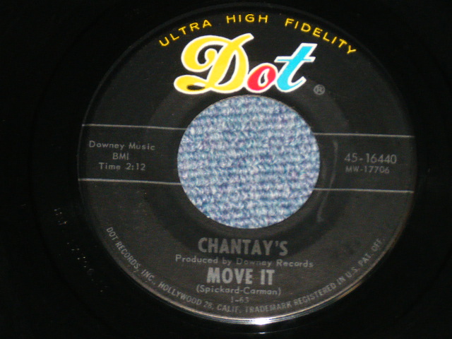 画像: CHANTAY'S - PIPELINE : MOVE IT ( Ex++/Ex++ )  / 1963 US AMERICA REISSUE Used 7" Single