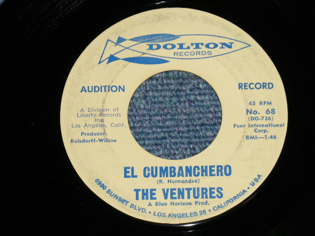 画像1: THE VENTURES - EL CUMBANCHERO : SKIP TO M' LIMBO  (Ex+++-/MINT- RING WEAR) / 1963 US AMERICA ORIGINAL "AUDITION Label PROMO" 7" Single