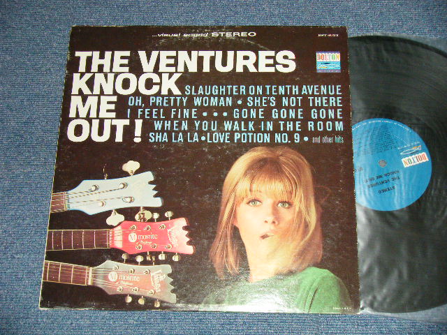 画像1: THE VENTURES - KNOCK ME OUT ( Without or NONE "TOMORROW'S LOVE" Version :  Matrix Number  A)  BST-8033-2  SIDE-1 1B1  　B)  BST-8033-  SIDE-2-1A1 ) (Ex+/Ex+++ ) / 1965 US ORIGINAL "BLUE with BLACK BLACK Print Label" STEREO Used  LP  