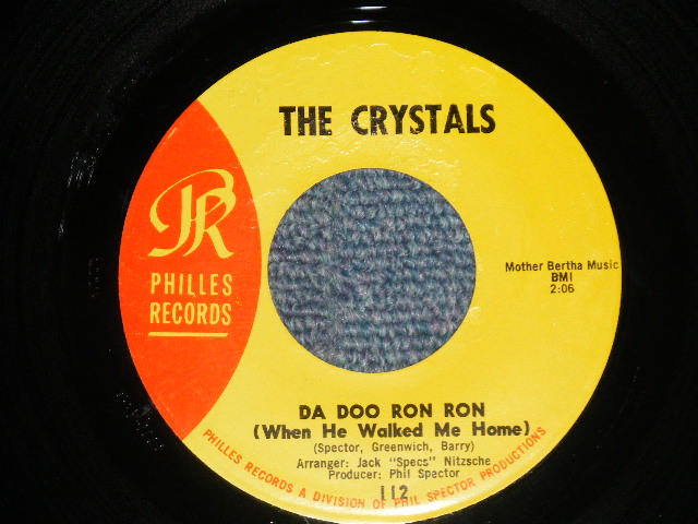 画像1: THE CRYSTALS - A) DA DOO RON RON  B) GIT'IT (Ex+++/Ex+++) / 1964 Version  US AMERICA  2nd Press "YELLOW Label" Used 7" SINGLE 