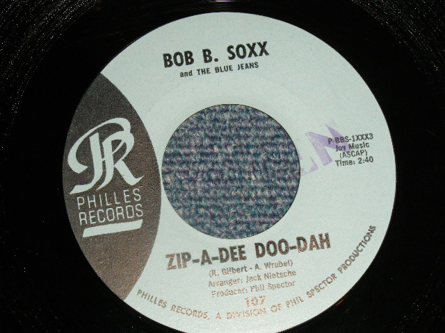 画像1: BOB B. SOXX and The BLUE JEANS - A) ZIP-A-DEE, DOO-DAH  B) FLIP & NITTY (MINT-/MINT- STPOL )  /  1962 US AMERICA  ORIGINAL "BLUE LABEL" Used 7" SINGLE