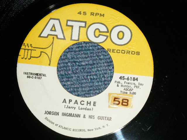 画像1: JORGEN INGMAMN & His GUITAR - A) APACHE  B)ECHO BOOGIE ( Ex++/Ex++ STOL)  1961  US AMERICA ORIGINAL Used 7" Single 