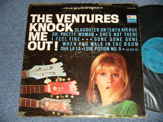 画像1: THE VENTURES - KNOCK ME OUT (Without or NONE "TOMORROW'S LOVE" Version ) (Matrix #A)BST-8033-1 Re US PAT #RE 23,946  GB PAT#713,418   B)BST-8033-2   US PAT #RE 23,946  GB PAT#713,418 ) (Ex/Ex+ EDSP, TAPE) / 1965 US AMERICA 2nd Press "BLUE with BLACK Print Label" STEREO Used LP  