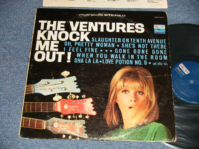 画像1: THE VENTURES - KNOCK ME OUT (:With "TOMORROW'S LOVE" Version )(Matrix # A)BLP 8033-2 SIDE-1  B)BLP 2033-2 SIDE-2)(Ex, VG/Ex++ TEAROBC) /1965 US AMERICA ORIGINAL 1st Press "BLUE with SILVER Print Label" STEREO Used LP 
