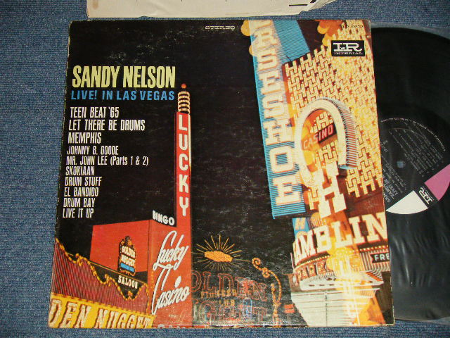 画像1: SANDY NELSON (with JERRY McGEE) - LIVE IN LAS VEGAS (Ex++/Ex+++ ) / 1964 US AMERICA ORIGINAL 1st Press "BLACK with PINK & WHITE Label" STEREO Used  LP 