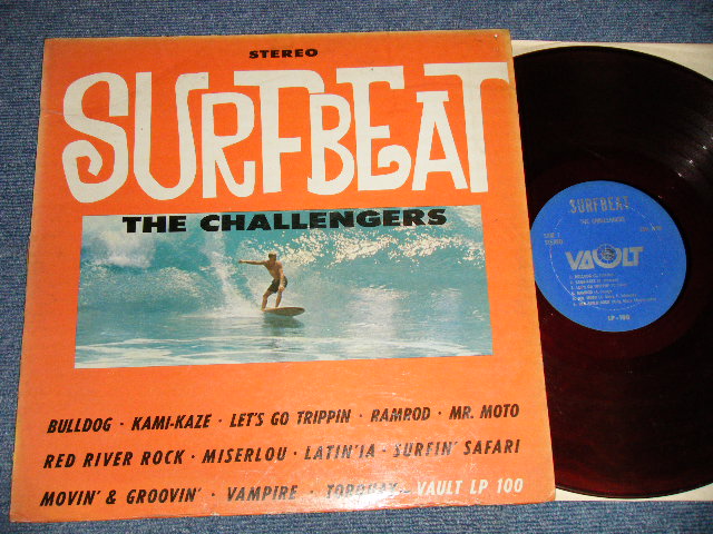 画像1: THE CHALLENGERS  - SURFBEAT (VG+++/VG++ Looks:VG++) / 1963 US AMERICA ORIGINAL "RED WAX VINYL" "BLUE LABEL" STEREO Used LP