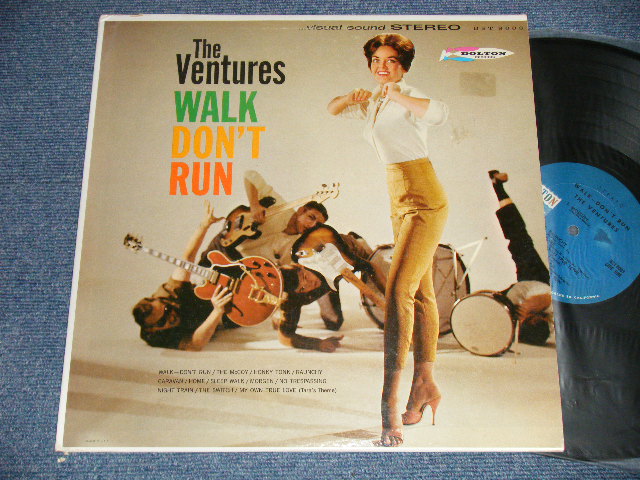 画像1: THE VENTURES - WALK DON'T RUN (Ex+/Ex++ Seal Removed) / 1964? Version US AMERICA 4th Press "BLUE with BLACK Print Label" STEREO Used LP 