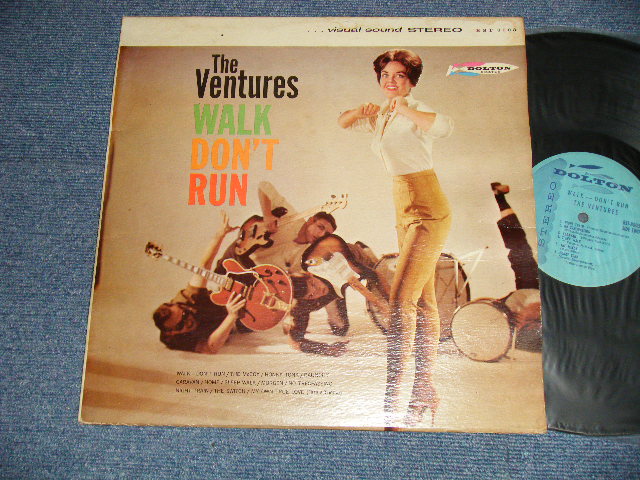 画像1: THE VENTURES - WALK DON'T RUN (VG++/Ex- Looks:VG++ WTRDMG) / 1960 CANADA ORIGINAL? "LIGHT BLUE Label" STEREO Used LP 