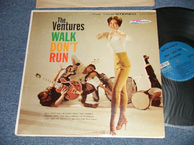 画像1: THE VENTURES - WALK DON'T RUN (Ex+/Ex++) / 1964? Version US AMERICA 4th Press "BLUE with BLACK Print Label" STEREO Used LP 
