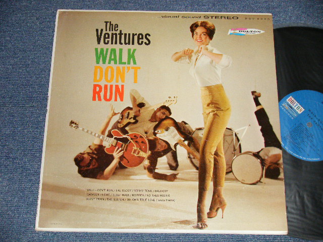 画像1: THE VENTURES - WALK DON'T RUN (Ex+++/Ex+++ A-1,2:Ex) / 1964? Version US AMERICA 4th Press "BLUE with BLACK Print Label" STEREO Used LP 