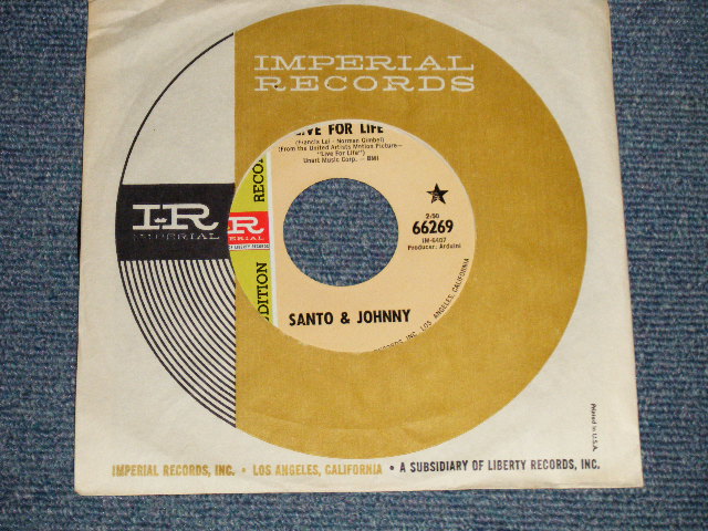 画像1: SANTO & JOHNNY - A) LIVE FOR LIFE   B) SEE YOU IN SEPTEMBER (Ex+++ Looks:MINT-/Ex+++ Looks:MINT-) / 1968 US AMERICA ORIGINAL "PROMO"  Used 7" Single 