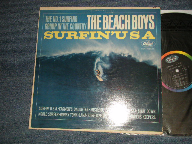 画像1: The BEACH BOYS - SURFIN' USA (MATRIX #A)T1-1890-P5  IAM(in TRIANGLE)  B)T2-1890-P5  IAM(in TRIANGLE)) Pressed By "SCRANTON Press IN PENSYLVANIA" (Ex+/VG+++ WOBC) / 1963 US AMERICA ORIGINAL 1st Press "BLACK with Rainbow Label" MONO Used LP