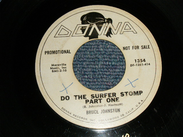 画像1: BRUCE JOHNSTON - A)DO THE SURFER STOMP  Pt.1 ONE B)DO THE SURFER STOMP  Pt.2 TWO (VG+++/VG+++ WOL) / 1962 US AMERICA ORIGINAL "WHITE LABEL PROMO" Used 7" Single