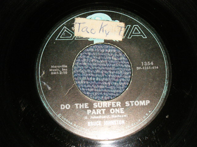 画像1: BRUCE JOHNSTON - A)DO THE SURFER STOMP  Pt.1 ONE B)DO THE SURFER STOMP  Pt.2 TWO (Ex/Ex TOL) / 1962 US AMERICA ORIGINAL Used 7" Single