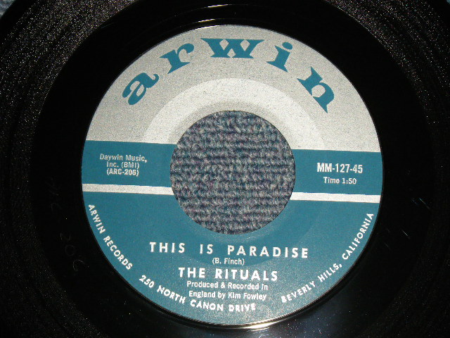 画像1: The RITUALS  (BRUCE JOHNSTON & TERRY MELCHER Works)  - A)THIS IS PARADISE   B)GONE (MINT-/MINT-)  / 1964 US AMERICA ORIGINAL Used 7" Single