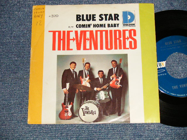 画像1: THE VENTURES - A)BLUE STAR  B)COMIN' HOME BABY (Ex++/MINT- Looks:Ex+++ WOFC) / 1966 US AMERICA ORIGINAL " with PICTURE SLEEVE" 1st Press "Dark BLUE With SILVER PRINT Label" Used 7" Single