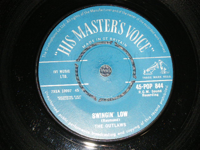 画像1: THE OUTLAWS - A)SWINGIN' LOW  B)SPRING IS NEAR (Ex+++/Ex+++) / 1961 UK ENGLAND ORIGINAL "1st Press Label" Used 7" Single 