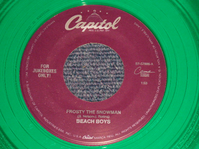 画像1: The BEACH BOYS - A)Frosty The Snowman   B)Little Saint Nick (NEW) / 1994 US AMERICA "FOR JUKEBOXES ONLY" "LIMITED" "GREEN WAX/VINYL" "BRAND NEW" 7" 45 Single