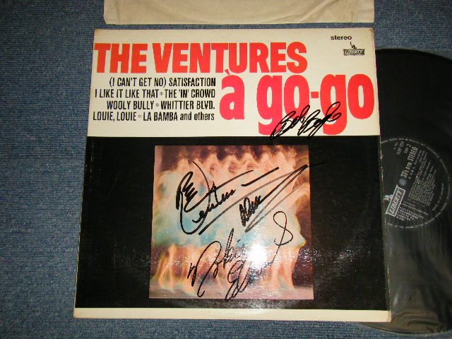 画像1: THE VENTURES - A GO-GO (MINT-/MINT) / 1965 UK ENGLAND ORIGINAL "With AUTO GRAPHED / SIGNED 直筆サイン入り" STEREO Used LP 