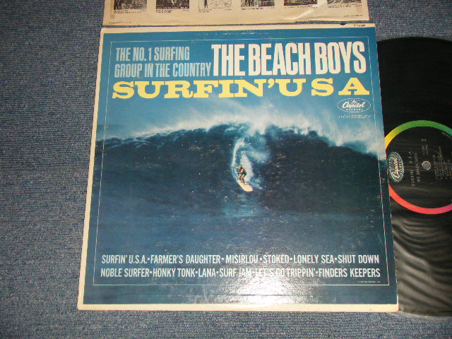 画像1: The BEACH BOYS - SURFIN' USA (Matrix #A)T1-1890-T6  IAM(in TRIANGLE)  B)T2-1890-P5  IAM(in TRIANGLE)) "SCRANTON Press in PENSYLVANIA" (Ex++/Ex, VG+++) / 1963 US AMERICA ORIGINAL 1st Press "BLACK with Rainbow Label" MONO Used LP