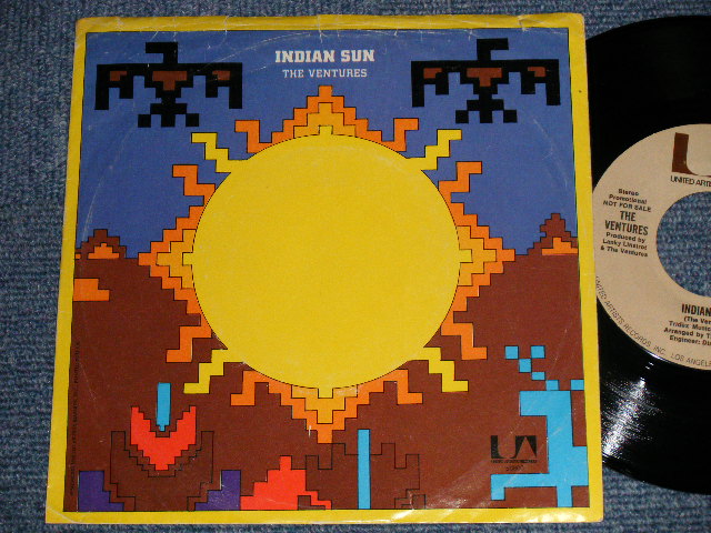 画像1: THE VENTURES - A) INDIAN SUN  B)SQUUAW MAN (Ex-/MINT- / 1973 US AMERICA ORIGINAL "PROMO" "A-Side 'PLUG SIDE' Credit Label" Used 7" SINGLE With PICTURE SLEEVE (