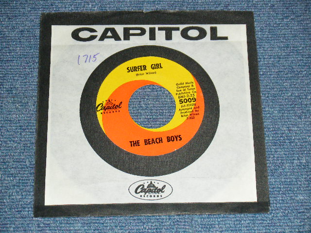 画像1: THE BEACH BOYS - A) SURFER GIRL  B)LITTLE DEUCE COUPE  (Ex+++/MINT-) / 1963 US AMERICA ORIGINAL Used 7" SINGLE