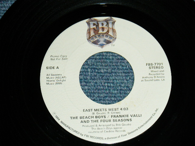画像3: THE BEACH BOYS / FRANKIE VALLI And The FOUR SEASONS - EAST MEETS WEST (PROMO ONLY SAME FLIP STEREO - STEREO (MINT-/MINT-) / 1984 US AMERICA ORIGINAL "PROMO" Used 7" SINGLE