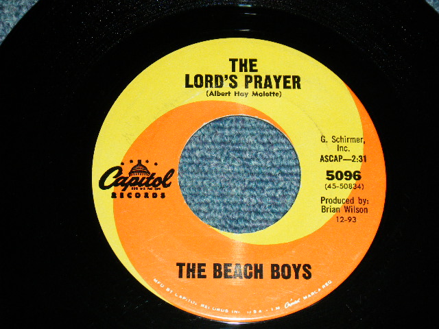 画像4: THE BEACH BOYS - A)LITTLE SAINT NICK   B)THE LORD'S PRAYER  (Ex+++/Ex+ Looks:Ex+++) / 1963 US AMERICA ORIGINAL Used 7" SINGLE