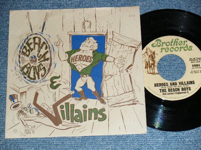 画像1: THE BEACH BOUS - A) HEROES AND VILLAINS   B) YOU'RE WELCOME  "First pressing with "Ken Lockert Engineered it" misprinted on the label." (Ex++/Ex+++ EDSP) / 1967 US AMERICA ORIGINAL Used 7" Single With PICTURE SLEEVE