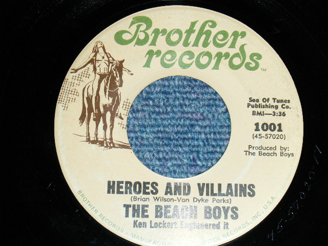 画像3: THE BEACH BOUS - A) HEROES AND VILLAINS   B) HEROES AND VILLAINS (YOU'RE WELCOME) "First pressing with "Ken Lockert Engineered it" misprinted on the label." (Ex/Ex-) / 1967 US AMERICA ORIGINAL "MISS PRINT LABEL / SAME TITLE on B-SIDE" Used 7" Single