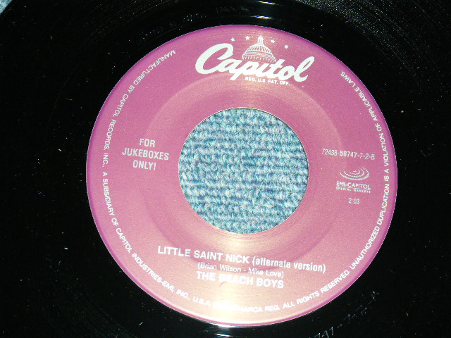 画像3: The BEACH BOYS - A) I'll Be Home For Christmas   B)Little Saint Nick (Alternate Version) (NEW) / 1993 US AMERICA "FOR JUKEBOXES ONLY" "LIMITED"  "BRAND NEW" 7" 45 Single
