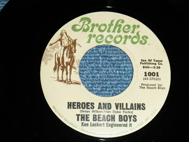 画像4: THE BEACH BOUS - A) HEROES AND VILLAINS   B) HEROES AND VILLAINS (YOU'RE WELCOME) "First pressing with "Ken Lockert Engineered it" misprinted on the label." (Ex/Ex-) / 1967 US AMERICA ORIGINAL "MISS PRINT LABEL / SAME TITLE on B-SIDE" Used 7" Single