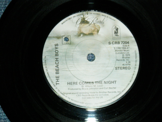 画像1: THE BEACH BOYS - A) HERE COMES THE NIGHT   B)BABY BLUE  ( -  /MINT-, Ex+++ BB) / 1979 UK ENGLAND ORIGINAL Used 7" 45rpm  