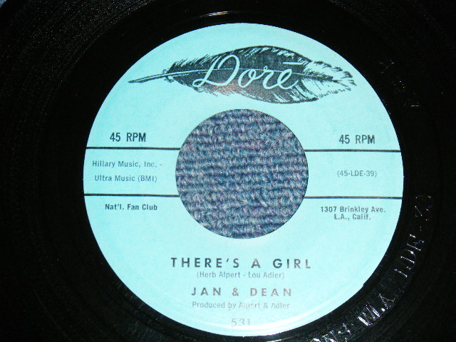 画像1: JAN & DEAN - A) THERE'S A GIRL  B) MY HEART SINGS (Ex+++/Ex+++) / 1959 US AMERICA ORIGINAL Used 7"SINGLE