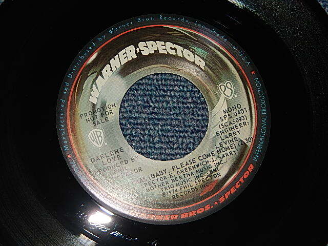 画像1: DARLENE LOVE -  CHRISTMAS (BABY, PLEASE COME HOME)  A)MONO  B)MONO (MINT/MINT) / 1974 US AMERICA ORIGINAL "PROMO ONLY M/M" Used 7" Single