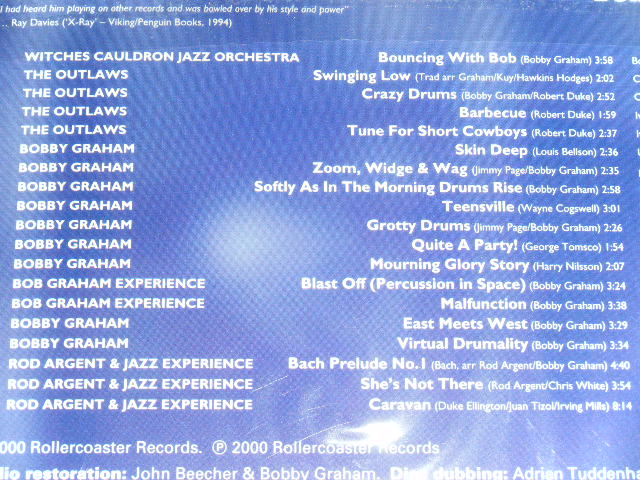 画像: BOBBY GRAHAM &  V.A.( OUTLAWS ROD ARGENT etc...) - CRAZY DRUMS/CRAZY DRUMMER / 2000 UK  ORIGINAL Brand New CD 