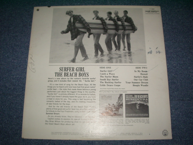 画像: The BEACH BOYS - SURFER GIRL ( Ex++ / Ex+) / 1963 US ORIGINAL MONO LP