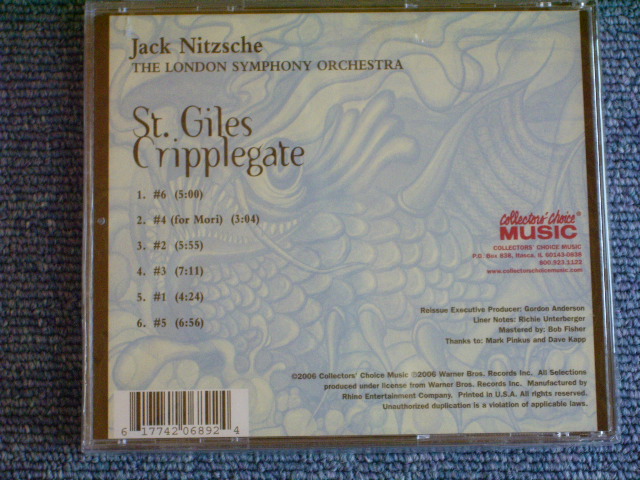 画像: JACK NITZSCHE - ST.GILES CRIPPL;EGATE / 2006 US SEALED CD 