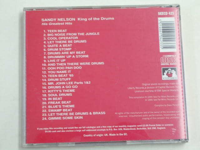 画像: SANDY NELSON - KING OF THE DRUMS / 1995 UK ORIGINAL USED  CD 