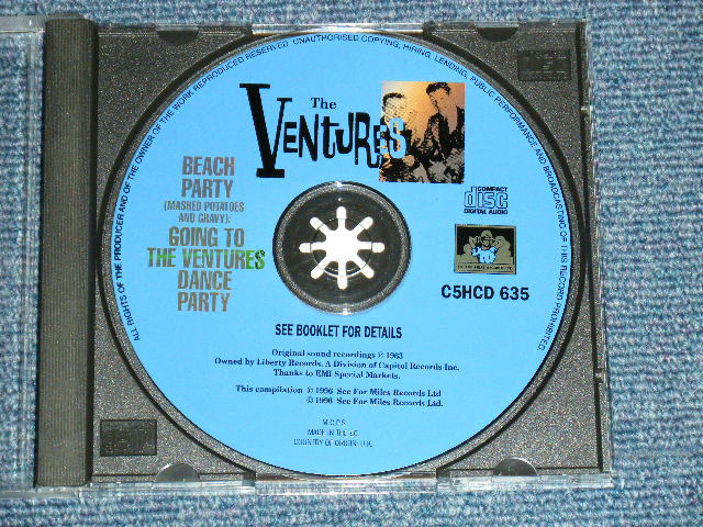 画像: THE VENTURES - BEACH PARTY + GOING TO THE DANCE PARTY ( 2 in 1 : EX+/MINT )/ 1996  UK& EU Used CD 