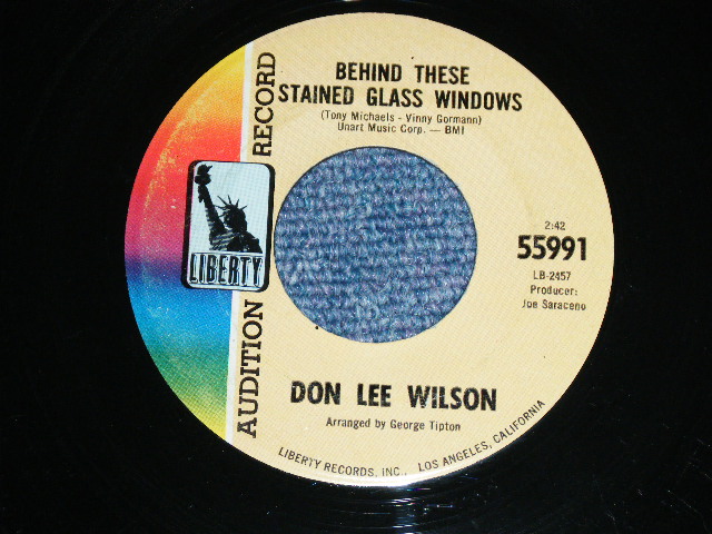 画像1: DON LEE WILSON -  BEHIND THESE STAINED GLASS WINDOWS  ( FATS & LARGE  STYLE LOGO / Ex++/Ex++ )  / 1967 US ORIGINAL Audition Lbael Promo 7"SINGLE
