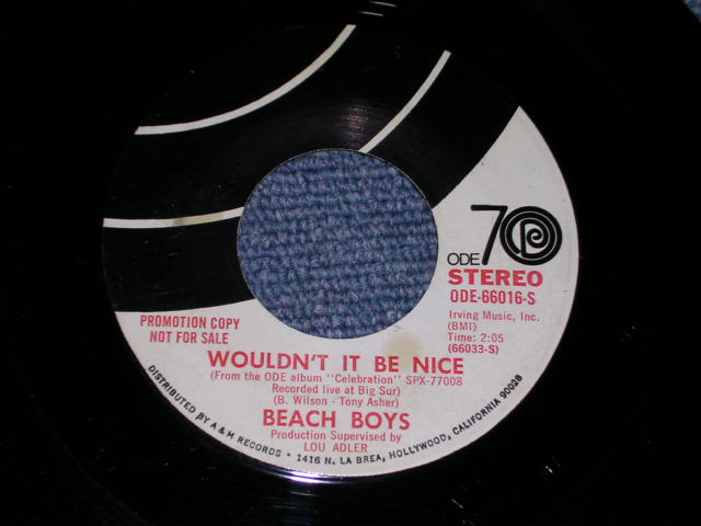 画像1: THE BEACH BOYS - WOULDN'T IT BE NICE  / 1971 US ORIGINAL PROMO ONLY SAME FLIP 7" SINGLE 