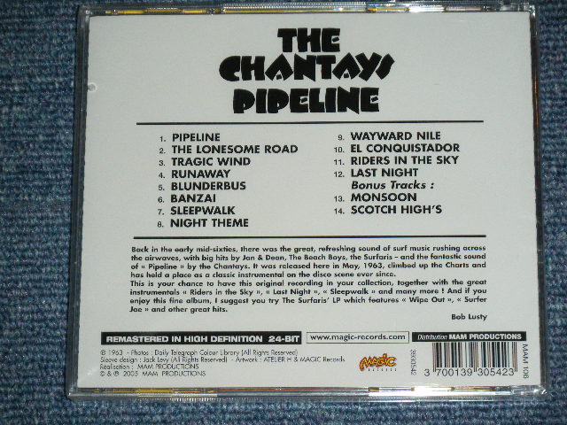 画像: THE CHANTAYS - PIPELINE ( + BONUS Tracks  ) / 2005 FRANCE  ORIGINAL Brand New SEALED CD 
